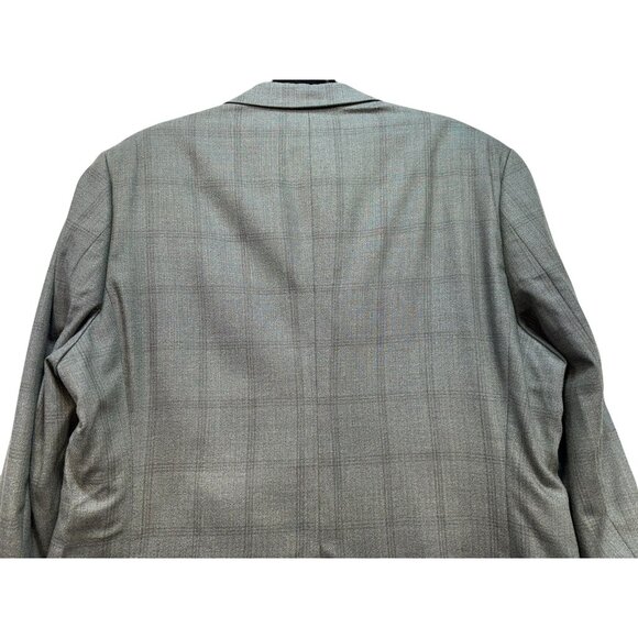 Lauren Ralph Lauren Mens Blazer Jacket 100% Wool Size 48L Gray Herringbone Patte - Picture 14 of 14